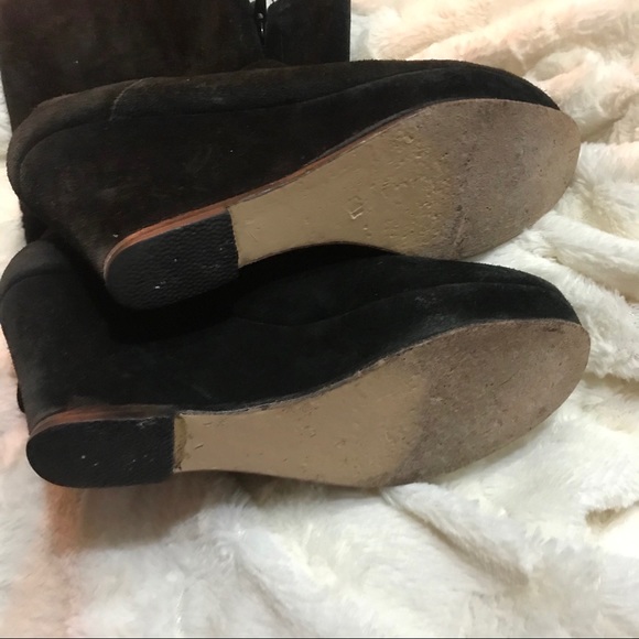 DVF Black Suede Wedge Knee High Boots - Picture 8 of 8
